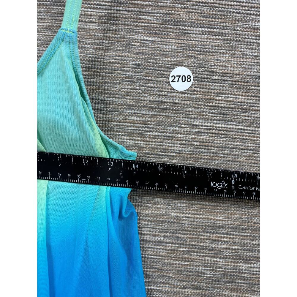 Coco Reef Bra Sized Ombre Blue & Green Flowy Tankini Swim Top Size 34D - Picture 8 of 8